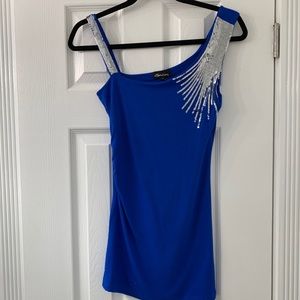 Royal Blue Sequins Top